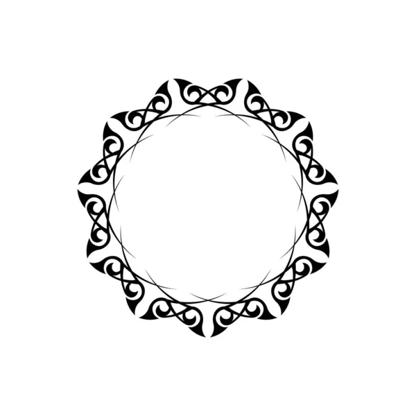 Vintage Mandala Negro Adorno Redondo Blanco Forma Flor Inusual Vector — Archivo Imágenes Vectoriales