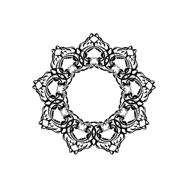 Индийский Логотип Мандалы Круглое Украшение Изолированный Элемент Оформления Окраски Белом — стоковый вектор