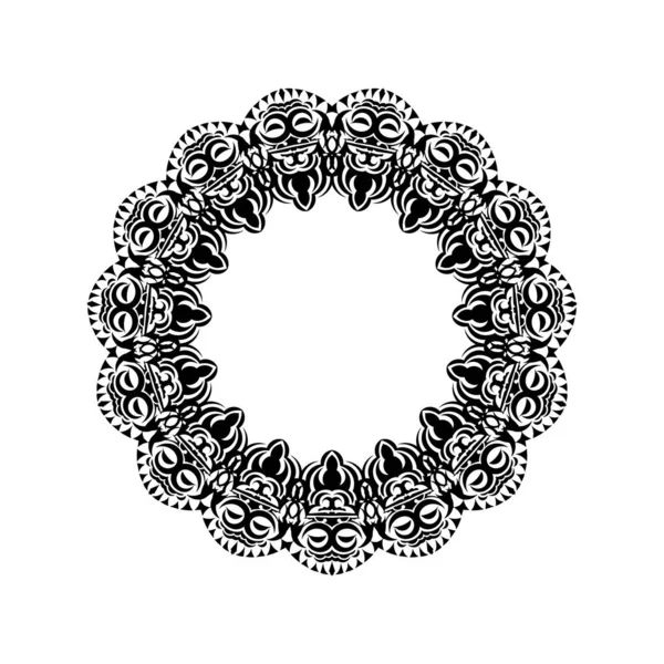 Vintage Mandala Logo Okrągły Ozdoba Projektowania Izolacja Białym Tle — Wektor stockowy