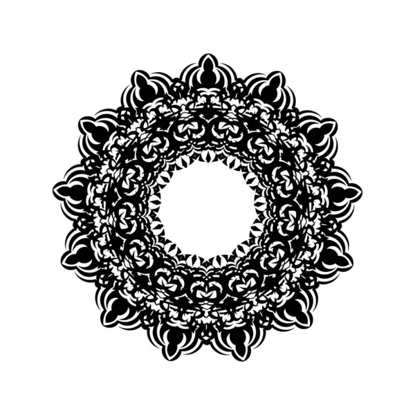 Vintage Mandala Logotipo Ornamento Redondo Para Design Isolado Sobre Fundo — Vetor de Stock