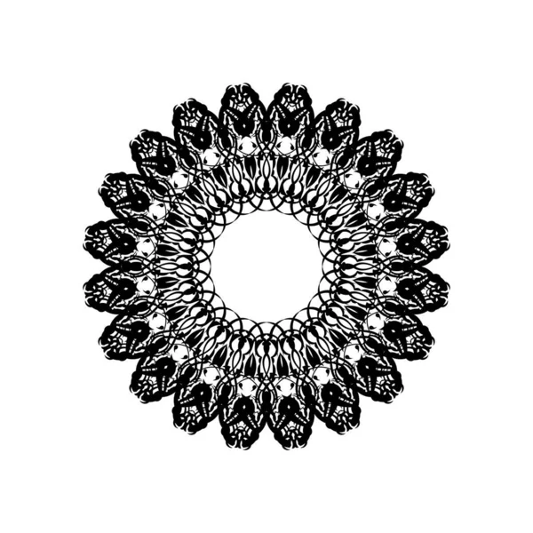 Logo Mandala Indien Ornement Circulaire Illustration Vectorielle — Image vectorielle