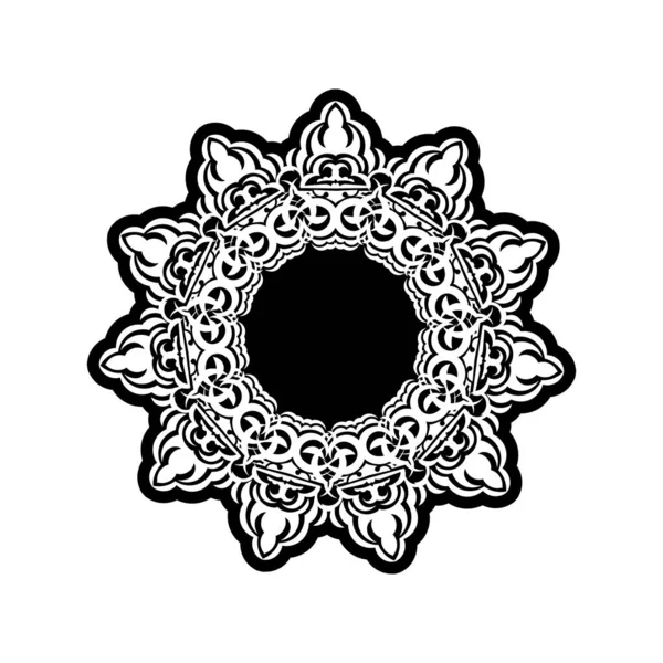 Vintage Mandala Logo Ornamento Rotondo Decorativi Ornamenti Rotondi Forma Fiore — Vettoriale Stock