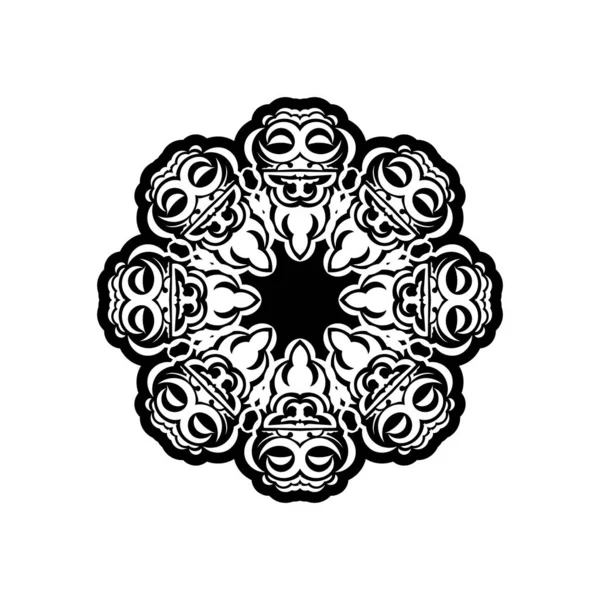 Adorno Redondo Con Logo Mandala Vintage Vector Oriental Patrones Terapia — Archivo Imágenes Vectoriales