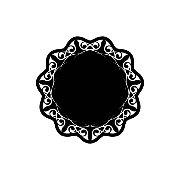 Logótipo Mandala Indiana Logotipo Preto Branco Tecelagem Elementos Design Yoga — Vetor de Stock