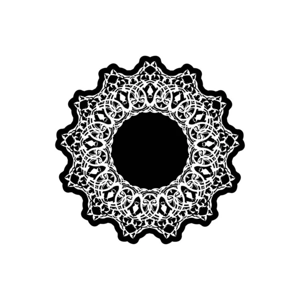 Vintage Mandala Logo Ornement Rond Ornements Ronds Décoratifs Forme Fleur — Image vectorielle