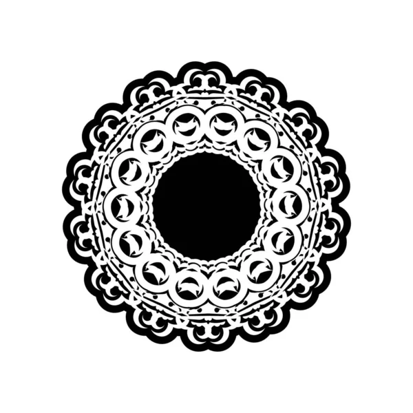 Vintage Mandala Logo Ornamento Rotondo Decorativi Ornamenti Rotondi Forma Fiore — Vettoriale Stock