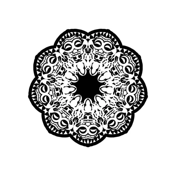 Винтажный Логотип Мандала Круглый Орнамент Декоративные Круглые Украшения Необычная Цветочная — стоковый вектор