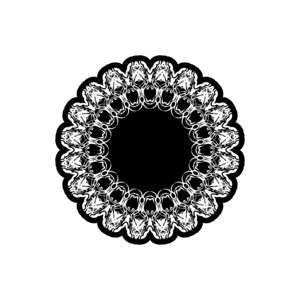 Vintage Mandala Logo Ornement Rond Ornements Ronds Décoratifs Forme Fleur — Image vectorielle