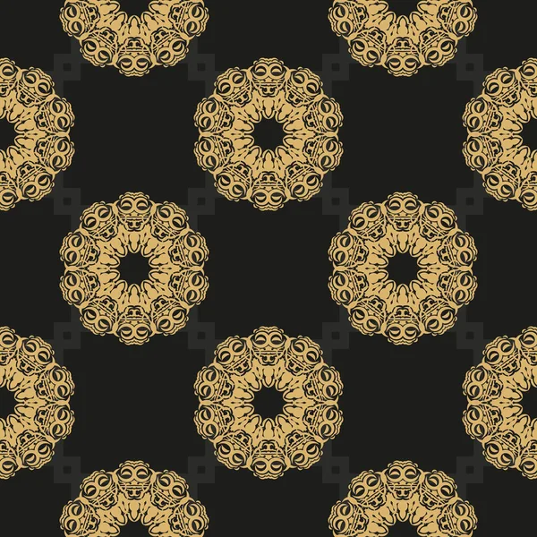 Fond Vectoriel Abstrait Chinois Noir Jaune Sans Couture Papier Peint — Image vectorielle