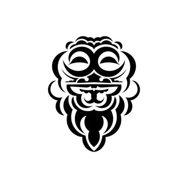 Máscara Cara Tatuaje Ornamento Estilo Maorí — Vector de stock