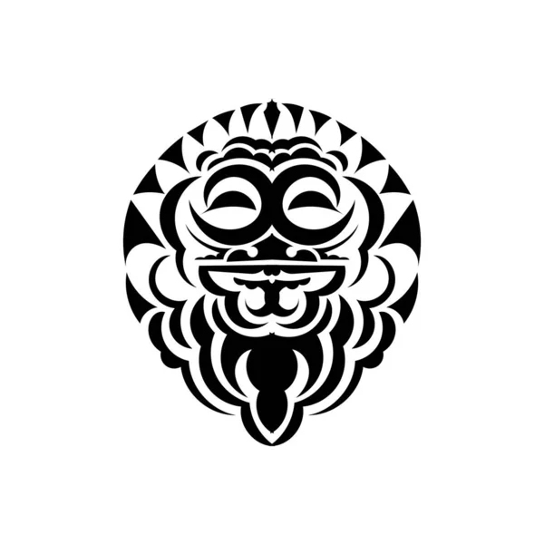 Masque Visage Tatouage Ornement Style Maori — Image vectorielle