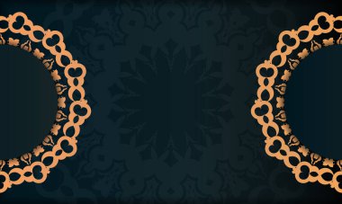 Soyut süslemeleri olan koyu yeşil bir arka plan. Zarif ve klasik vektör elementleri baskı ve tipografi için hazır.