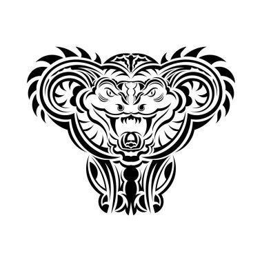 Dövme, logo, etiket, işaret, poster, tişört için anakonda yılan vektör çizimi.