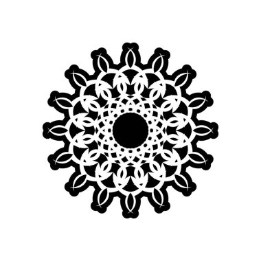 Antik Yunan yuvarlak anahtar deseni - daha dolambaçlı sanat, mandala siyah şekil