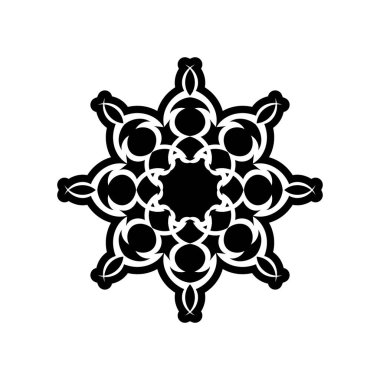 Antik Yunan yuvarlak anahtar deseni - daha dolambaçlı sanat, mandala siyah şekil