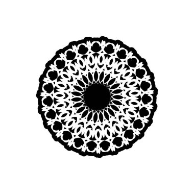 Antik Yunan yuvarlak anahtar deseni - daha dolambaçlı sanat, mandala siyah şekil