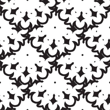 Siyah ve beyaz renksiz vektör deseni, duvar kağıdı. Zarif klasik doku. Lüks süs. Kraliyet, Viktorya dönemi, Barok unsurları. Kumaş, tekstil, duvar kâğıdı ya da herhangi bir istenen fikir için harika..