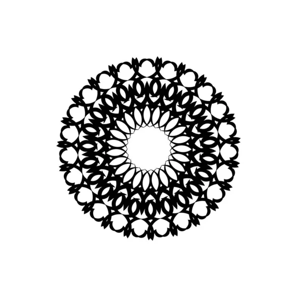 Línea Flor Loto Flor Vida Geometría Sagrada Adorno Mandala Símbolo — Vector de stock