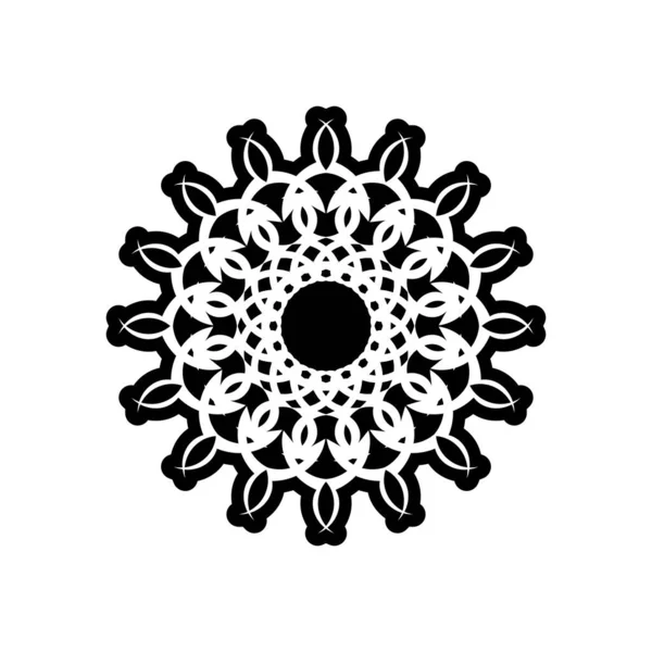 古希腊圆形键图案 弯曲艺术 曼达拉黑色形状 — 图库矢量图片