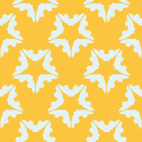 Желтая Роса Бесшовная Белыми Винтажными Орнаментами Индийский Цветочный Элемент Графический — стоковый вектор