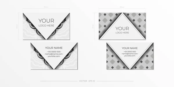 Cartes Visite Blanc Avec Magnifiques Motifs Vectoriels Avec Des Motifs — Image vectorielle