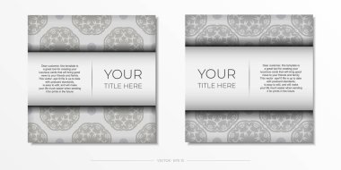 Lüks Vektör soyut desenli beyaz renkli kartpostallar hazırlıyor.