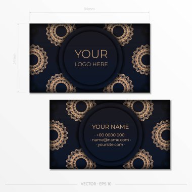 Vektör kartvizit tasarımı siyah renkli ve lüks modelli. Klasik süslemeli şık kartvizitler..