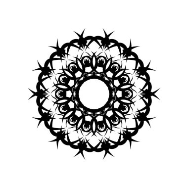 Mandala çiçeği. Klasik dekoratif elementler. Oriental desen, vektör çizimi. İslam, Arapça, Hintçe, Fas, Çince, mistik, sehpa motifleri. Boyama kitabı sayfası