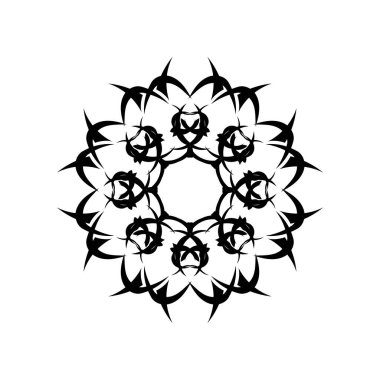 Mandala çiçeği. Klasik dekoratif elementler. Oriental desen, vektör çizimi. İslam, Arapça, Hintçe, Fas, Çince, mistik, sehpa motifleri. Boyama kitabı sayfası