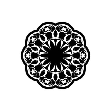 Bir daire şeklinde Viktorya tarzı vektör vintage desen. Tasarım için süslü eleman. Düğün davetiyeleri, tebrik kartları için süs kalıbı. Geleneksel kontrast dekor. Mandala.