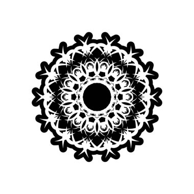 Bir daire şeklinde Viktorya tarzı vektör vintage desen. Tasarım için süslü eleman. Düğün davetiyeleri, tebrik kartları için süs kalıbı. Geleneksel kontrast dekor. Mandala.