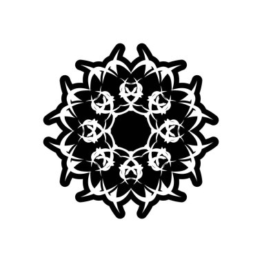 Bir daire şeklinde Viktorya tarzı vektör vintage desen. Tasarım için süslü eleman. Düğün davetiyeleri, tebrik kartları için süs kalıbı. Geleneksel kontrast dekor. Mandala.