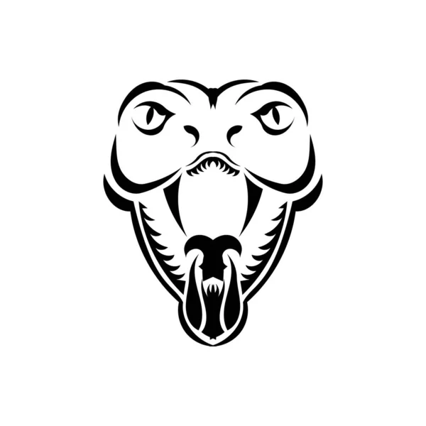 Serpent Cobra Visage Icône Illustration Noire Emblème Roi Cobra Pour — Image vectorielle