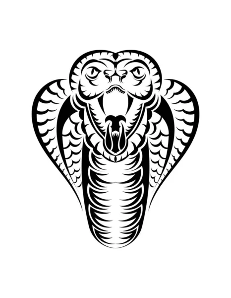 Serpent Cobra Visage Icône Illustration Noire Emblème Roi Cobra Pour — Image vectorielle
