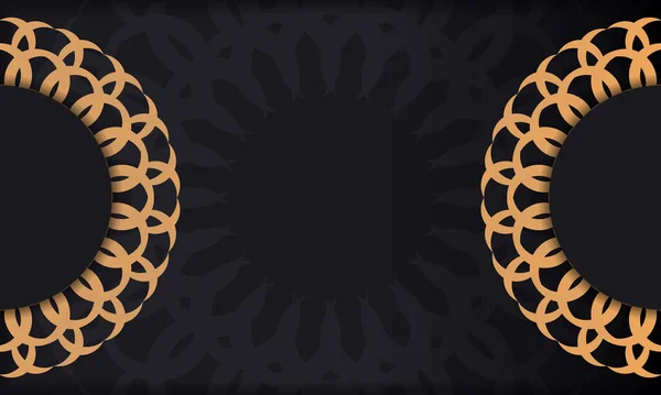 Дизайн Запрошеної Картки Розкішними Прикрасами Чорний Фон Грецькими Розкішними Вінтажними — стоковий вектор