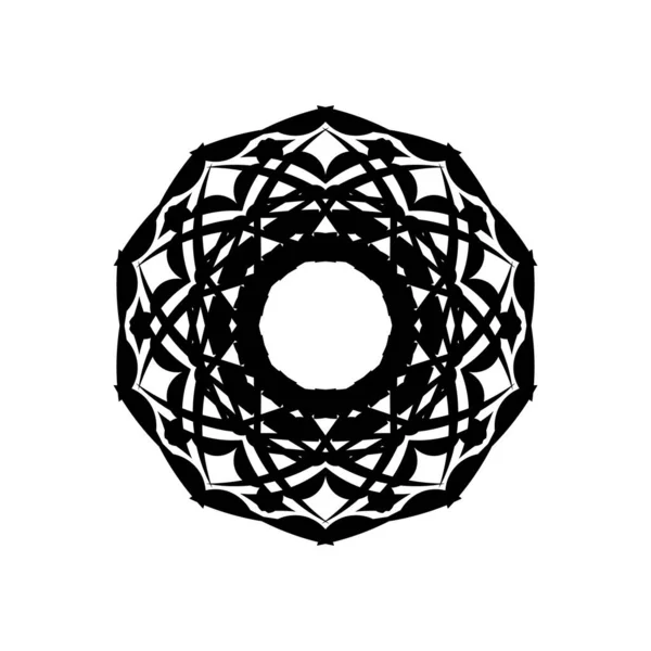 Australian Folk Art Boho Ornament Black White Background Abstract Monochrome — Stock Vector