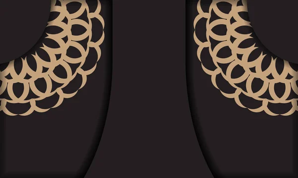Černé Pozadí Luxusní Vinobraní Ozdoby Místo Pro Vaše Logo Šablona — Stockový vektor