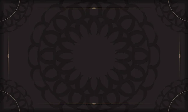 Шаблон Черного Баннера Роскошными Орнаментами Местом Вашего Логотипа Текста Шаблон — стоковый вектор