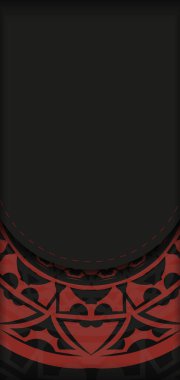 Metinleriniz ve klasik süslemeleriniz için yer olan davetiye kartı tasarımı. Kartpostal tasarımı siyah ve kırmızı renkli ve lüks desenli..