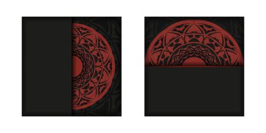 Metin ve vintage süslemeleriniz için yer içeren davet kartı şablonu.