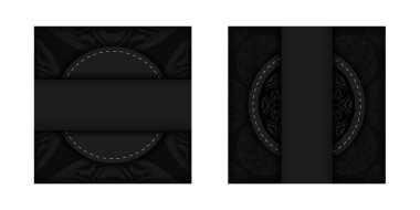 Metin ve vintage süslemeleriniz için yer içeren davet kartı şablonu.