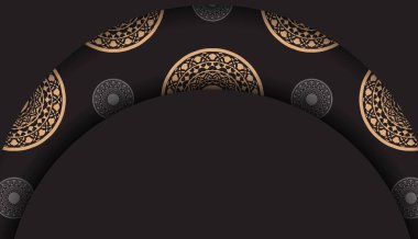 Yunan süslemeleri ve siyah renkli baskı kartpostalları için lüks şablon. Metin ve klasikler için yer içeren davet kartının vektör hazırlığı.