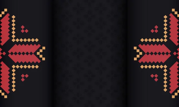 Bannière Vectorielle Noire Avec Ornements Slovènes Place Pour Votre Logo — Image vectorielle