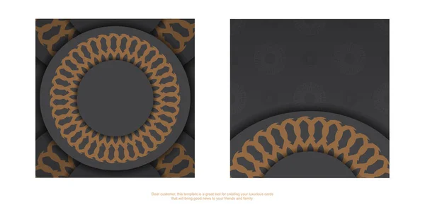 Lujoso Diseño Postal Color Gris Listo Para Imprimir Con Adornos — Archivo Imágenes Vectoriales