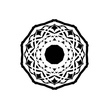Mandala, son derece detaylı zentangle ilham verici illüstrasyon, siyah ve beyaz