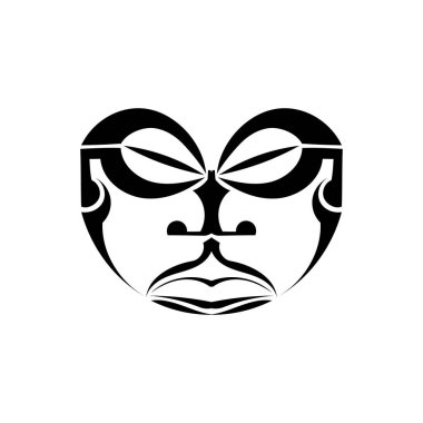 Beyaz arkaplanda geleneksel Maori maskesi izole.