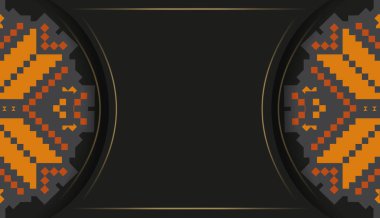 Metin ve klasik süsler için davetiye hazırlıyorum. Slovenya desenli siyah baskı tasarım kartpostalları şablonu.