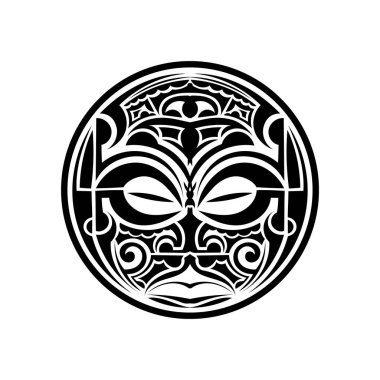 Dövme biçimli maske beyaz arkaplanda izole.