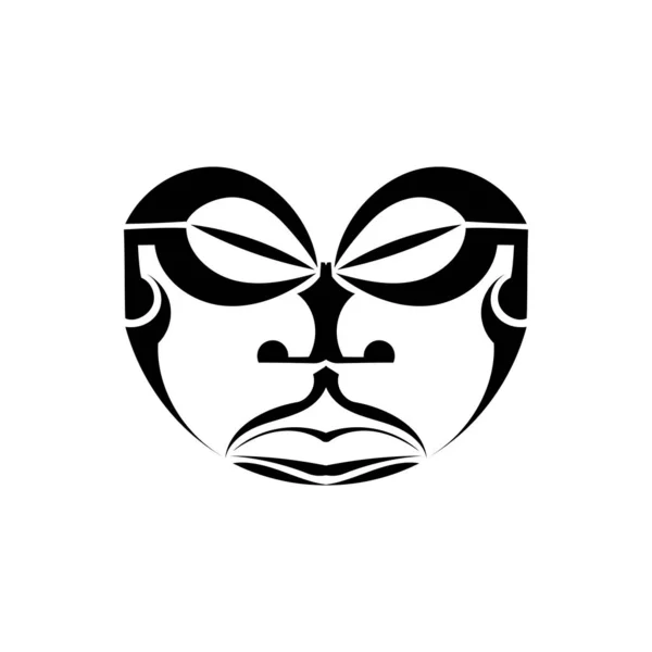 Masque Traditionnel Maori Isolé Sur Fond Blanc — Image vectorielle