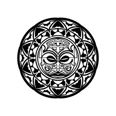 Tiki, Polinezya yarı tanrılarını temsil eden insan benzeri bir figür. Tiki, Maori tılsımları, ritüelleri ve dövme sanatında kullanılırdı. Kutsal işaret ve semboller. İnsani duygular. Kasvet. Stok vektörü.